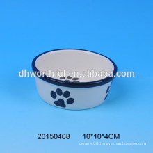 2016 lovely footprint design ceramic pet bowls,ceramic dog bowls,ceramic cat bowl